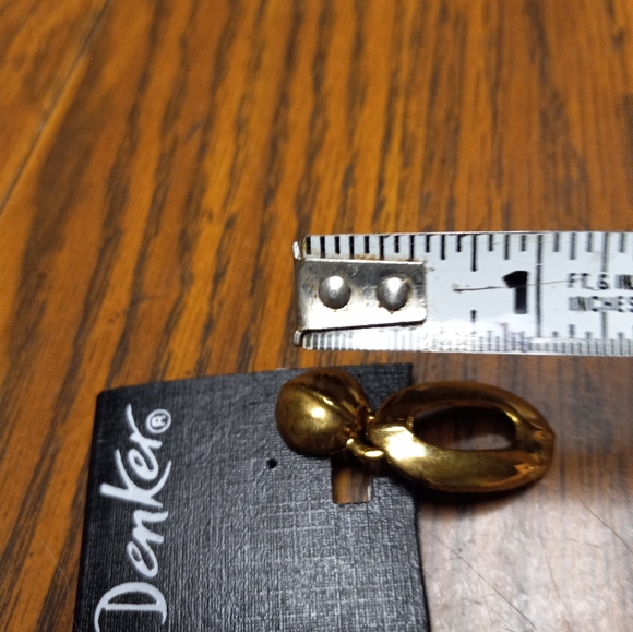 New With Tag Maxine Denker Clip On Brass Earrings. - Picture 2 of 3